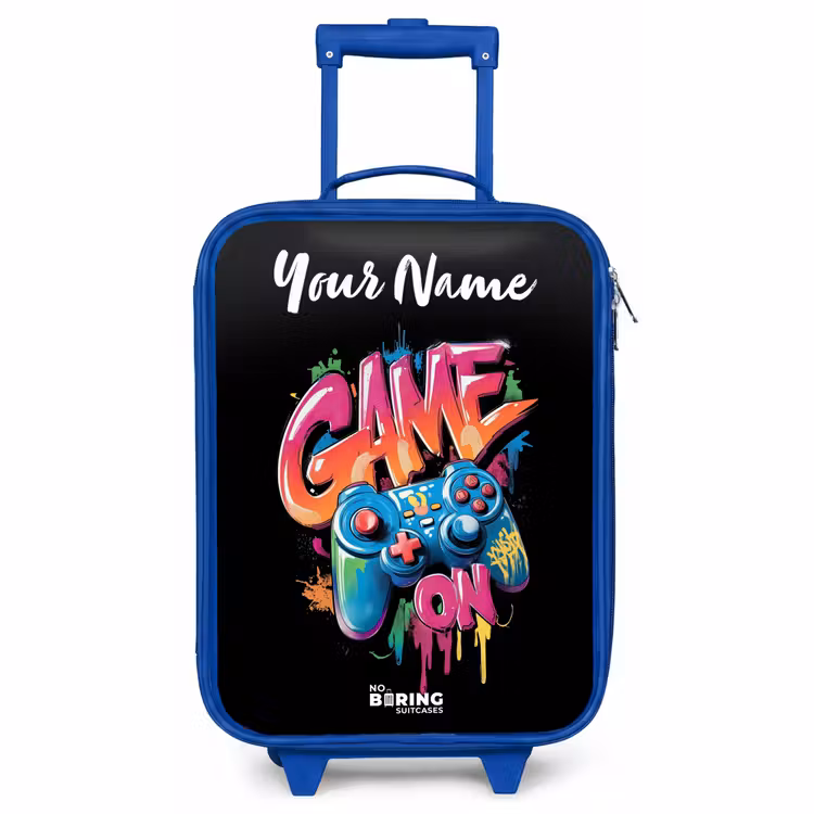 Children's suitcase with name - Blue - Controller - Game - Graffiti - Text — 1