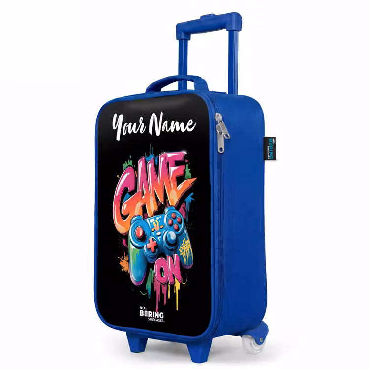 Children's suitcase with name - Blue - Controller - Game - Graffiti - Text — 5