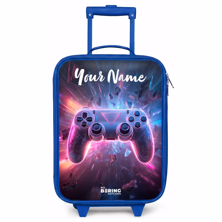 Children's suitcase with name - Blue - Controller - Neon - Game — 1