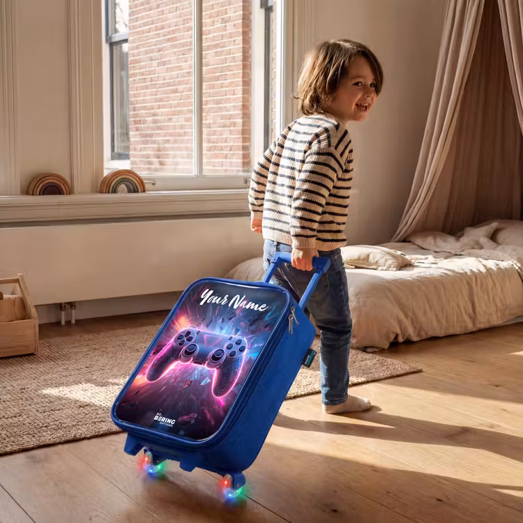 Children's suitcase with name - Blue - Controller - Neon - Game — 2