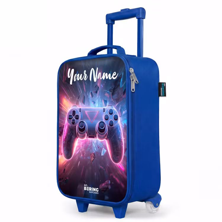 Children's suitcase with name - Blue - Controller - Neon - Game — 5