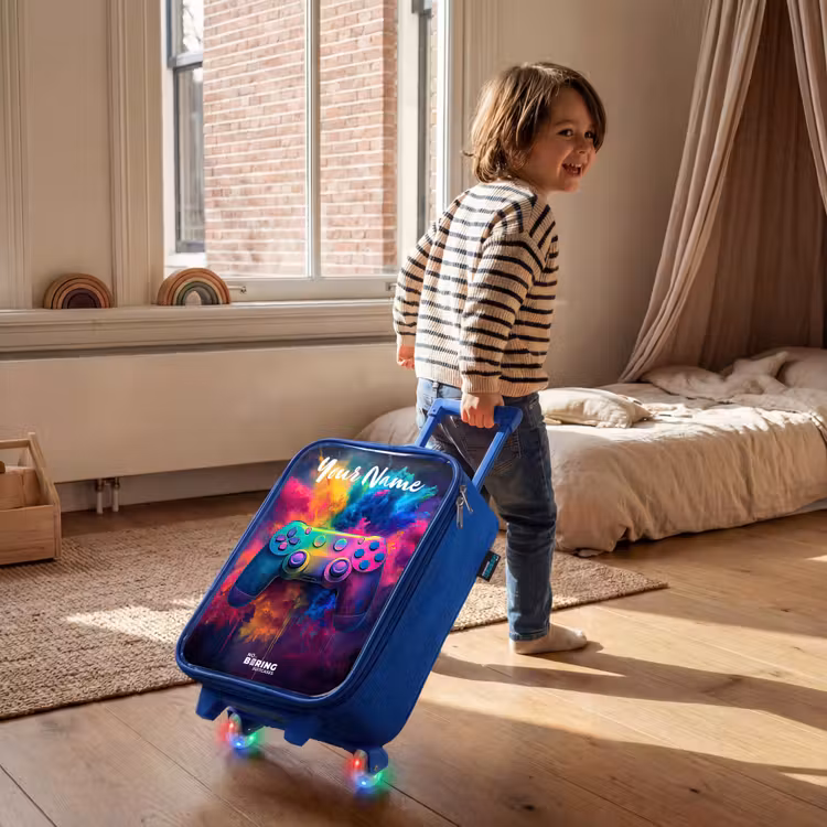 Children's suitcase with name - Blue - Game - Controller - Colorful - Explosion — 2