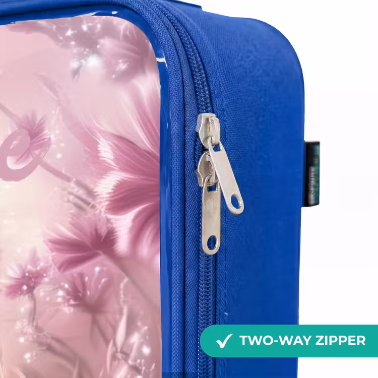 Children's suitcase with name - Blue - Kitten - Butterflies - Purple - Flowers — 6