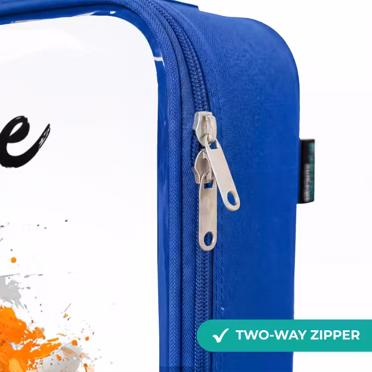Children's suitcase with name - Blue - Soccer Vibes - Paint - Orange — 6