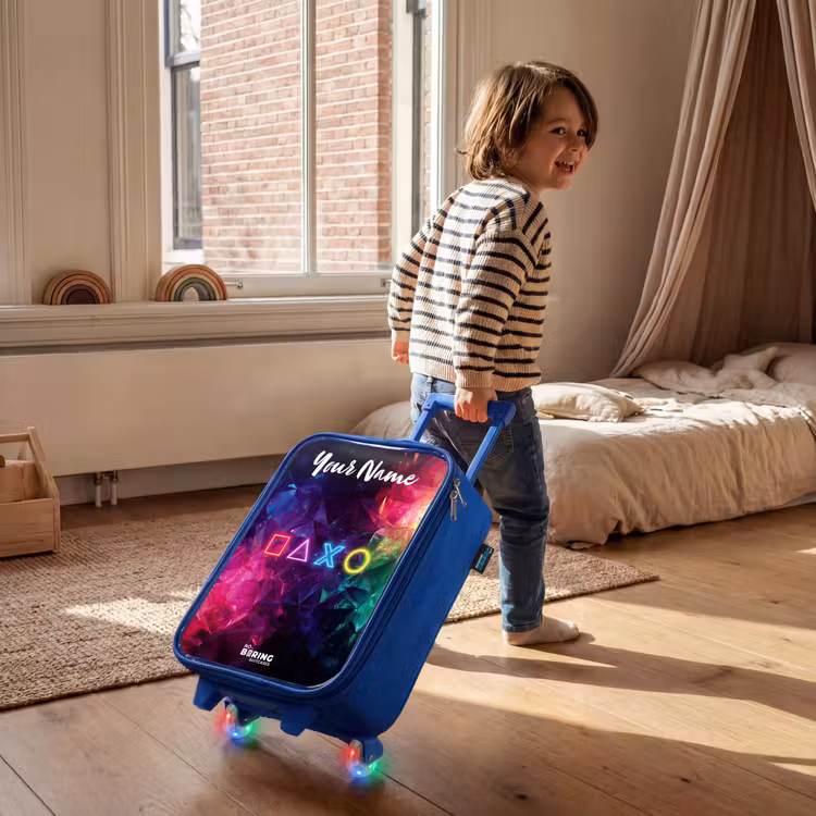 Children's suitcase with name - Blue - Symbols - Game - Colorful — 2
