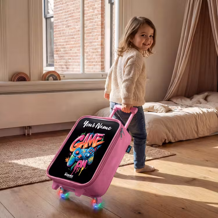 Children's suitcase with name - Pink - Controller - Game - Graffiti - Text — 2