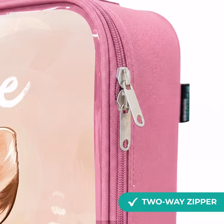 Children's suitcase with name - Pink - Deer - Flowers - Dots - Pink — 4