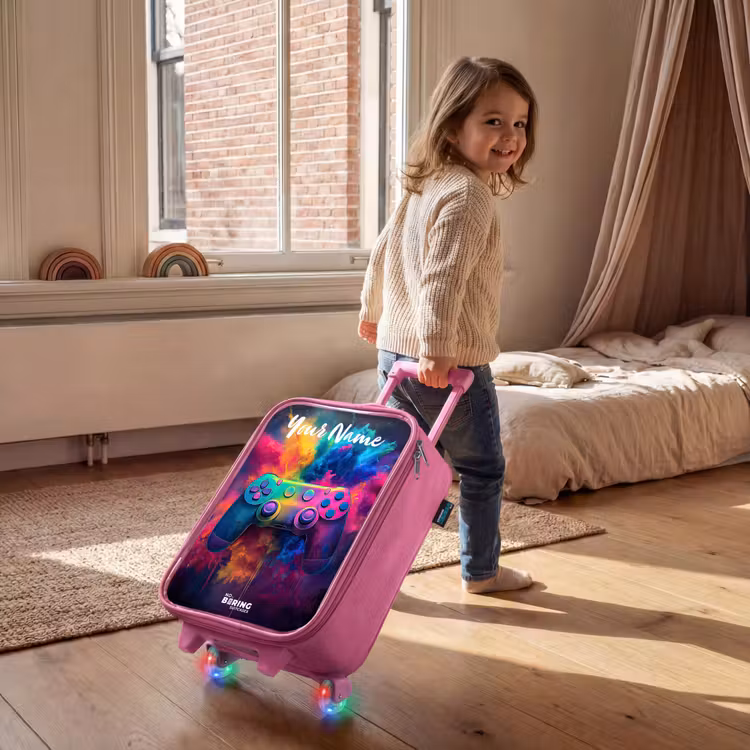 Children's suitcase with name - Pink - Game - Controller - Colorful - Explosion — 2