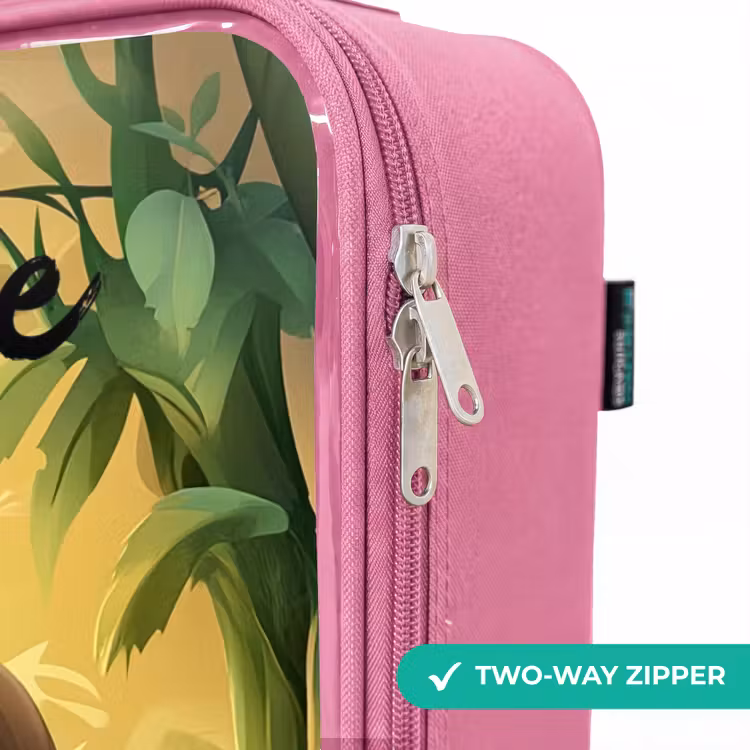 Children's suitcase with name - Pink - Panda - Bamboo Forest - Green — 4
