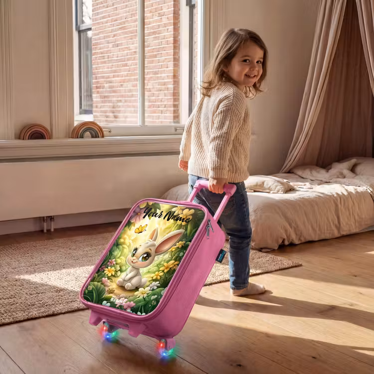 Children's suitcase with name - Pink - Rabbit - Sunlight - Fairytale - Butterfly — 2