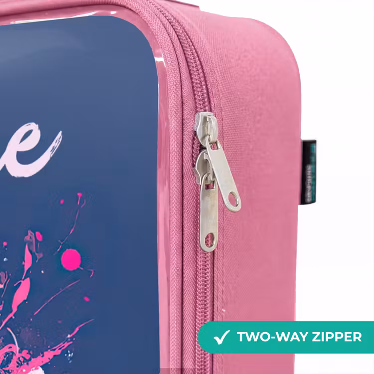 Children's suitcase with name - Pink - Soccer vibes - Paint - Pink - Blue — 4