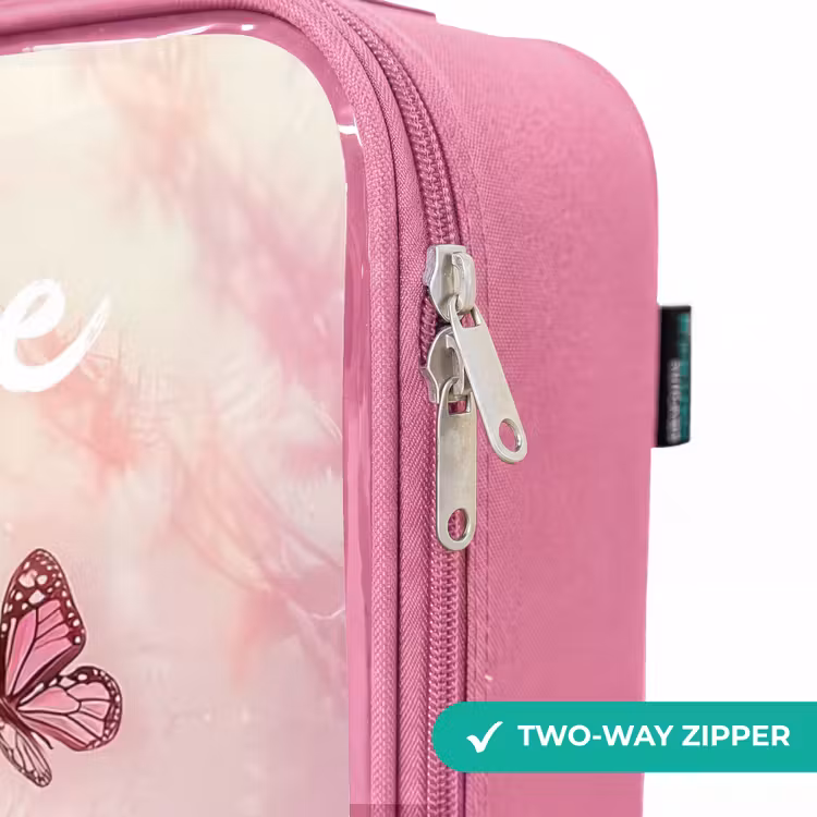Children's suitcase with name - Pink - Unicorn - Pink - Butterfly - Flowers — 4