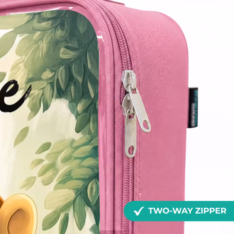 Children's suitcase with name - Pink - Zebra - Monkey - Waterfall - Rocks — 4