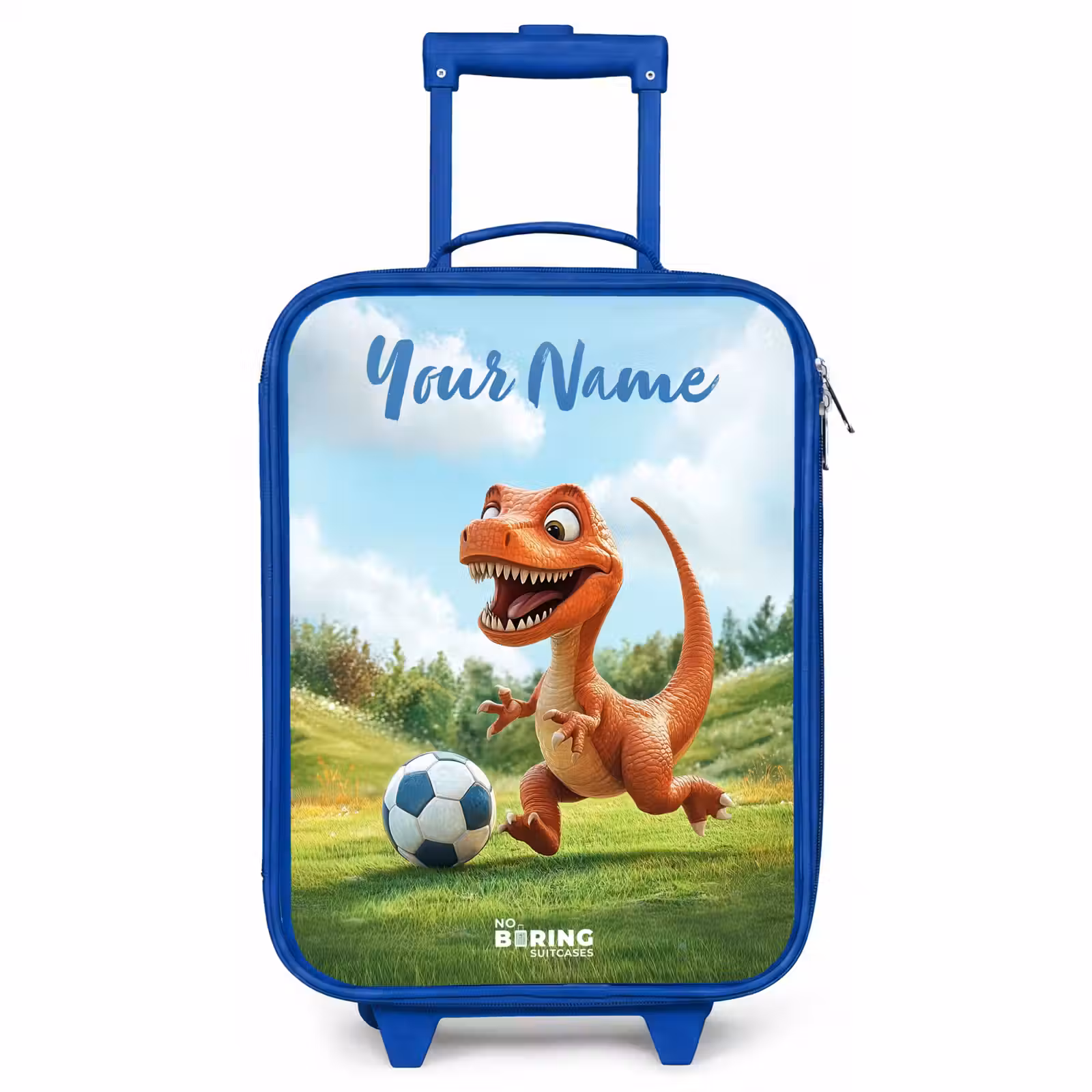 Children's suitcase with name - Blue - Soccer - Dino - Sports — 1