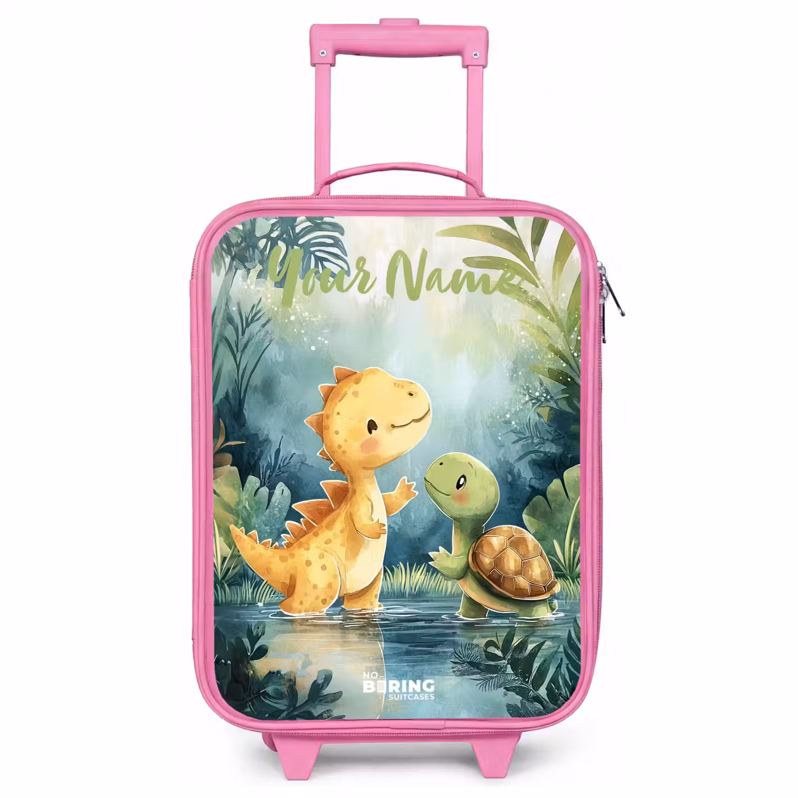 Children's suitcase with name - Pink - Dino - Turtle - Jungle — 1