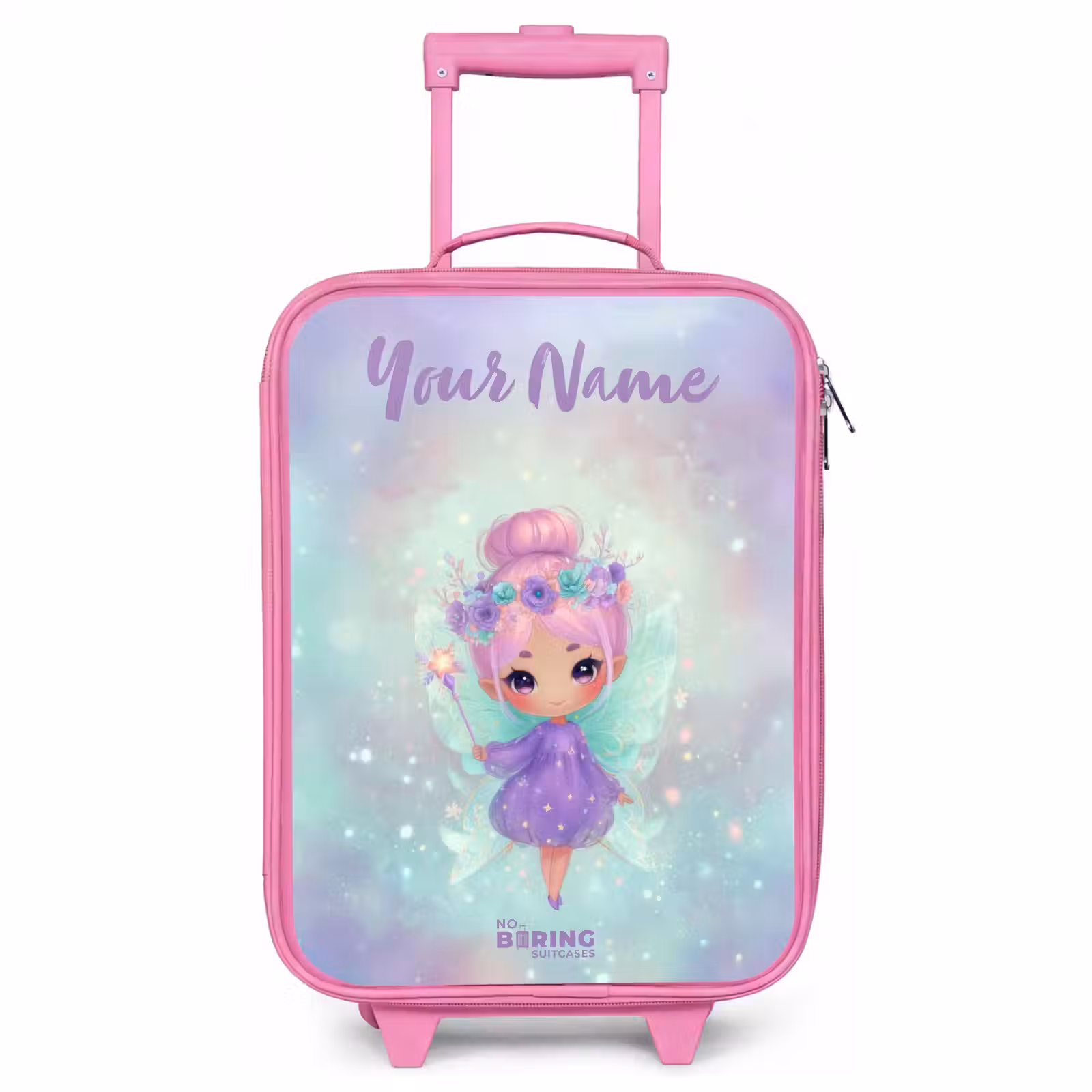Children's suitcase with name - Pink - Flower fairy in pastel shine — 1