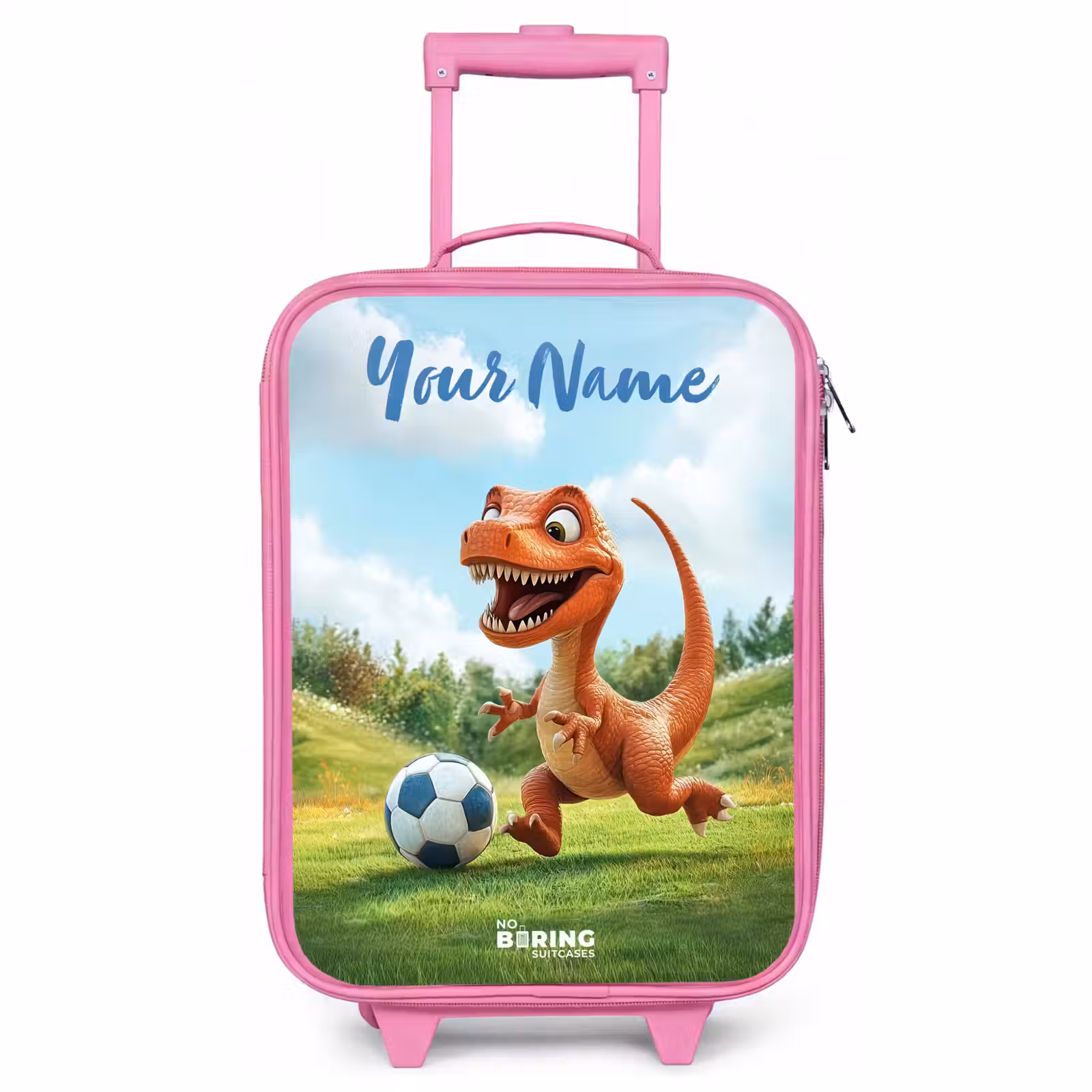 Children's suitcase with name - Pink - Soccer - Dino - Sports — 1