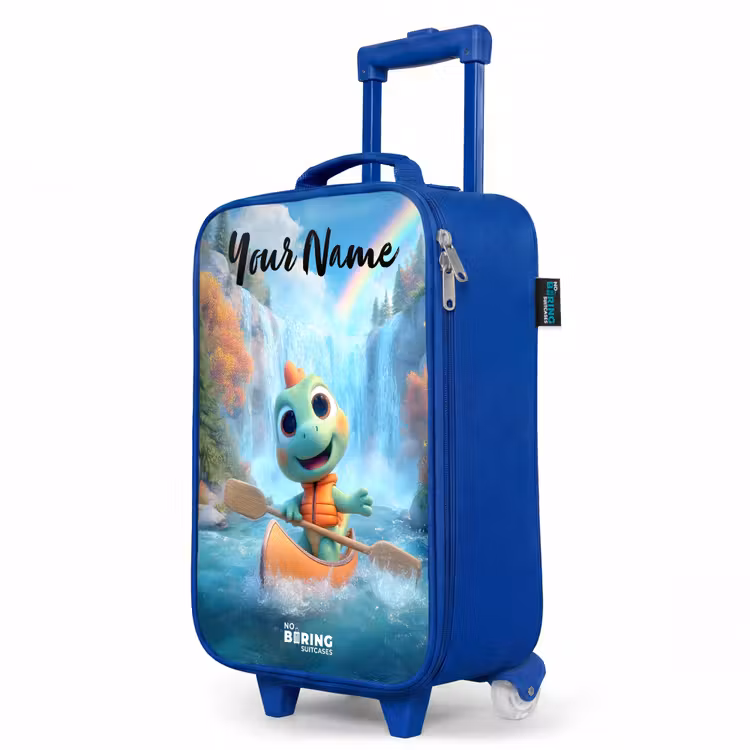 Children's suitcase with name - Blue - Dino - Nature - Waterfall — 5