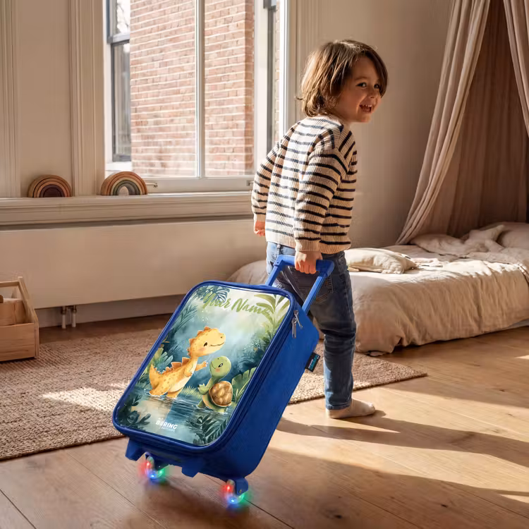 Children's suitcase with name - Blue - Dino - Turtle - Jungle — 2