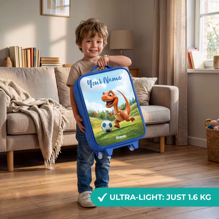 Children's suitcase with name - Blue - Soccer - Dino - Sports — 3