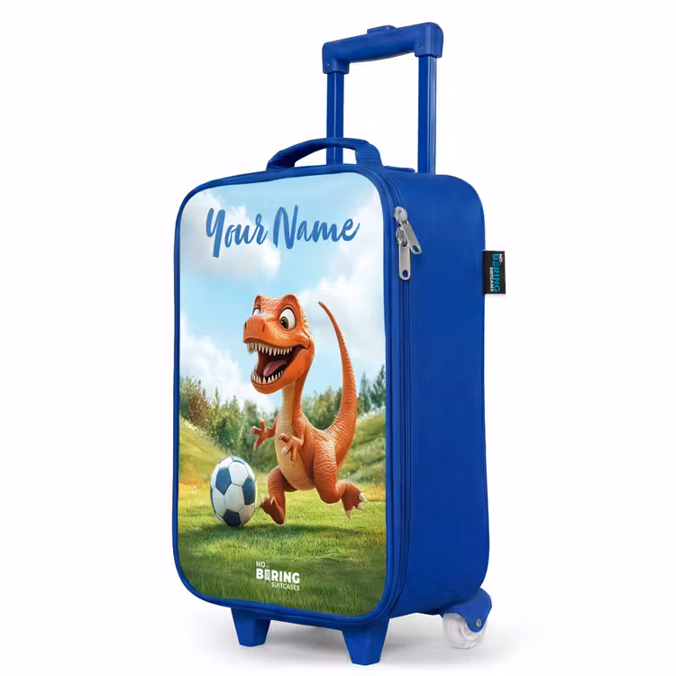 Children's suitcase with name - Blue - Soccer - Dino - Sports — 5