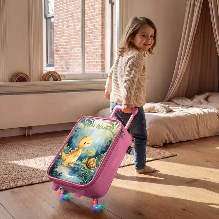 Children's suitcase with name - Pink - Dino - Turtle - Jungle — 2