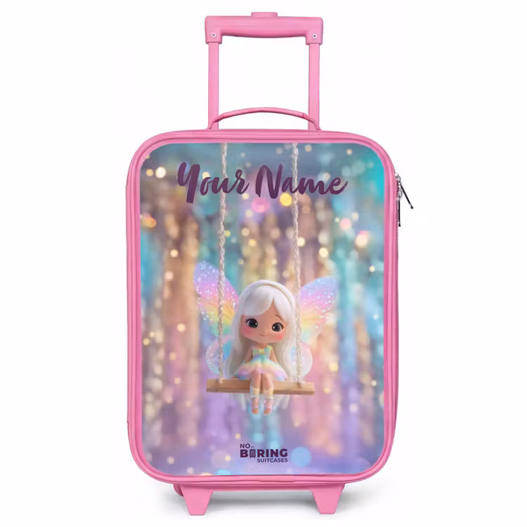 Children's suitcase with name - Pink - Fairy - Elf - Rainbow — 1