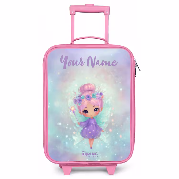 Children's suitcase with name - Pink - Flower fairy in pastel shine — 1