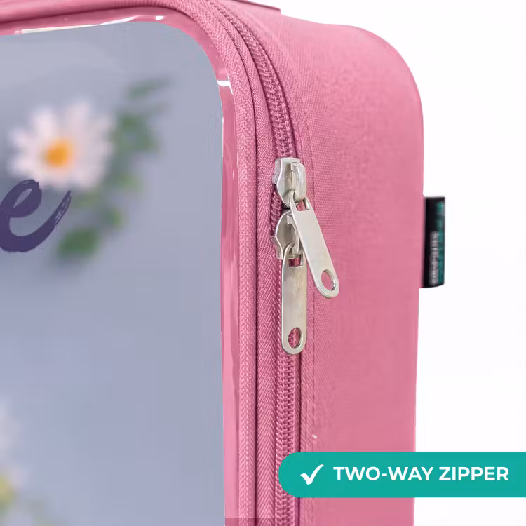 Children's suitcase with name - Pink - Purple Fluffy Friend with Daisy — 4