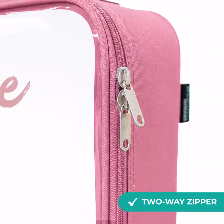 Children's suitcase with name - Pink - Sweet alien creature with heart — 4