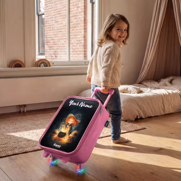 Children's suitcase with name - Pink - Witch with Sparkling Magic Potion — 2