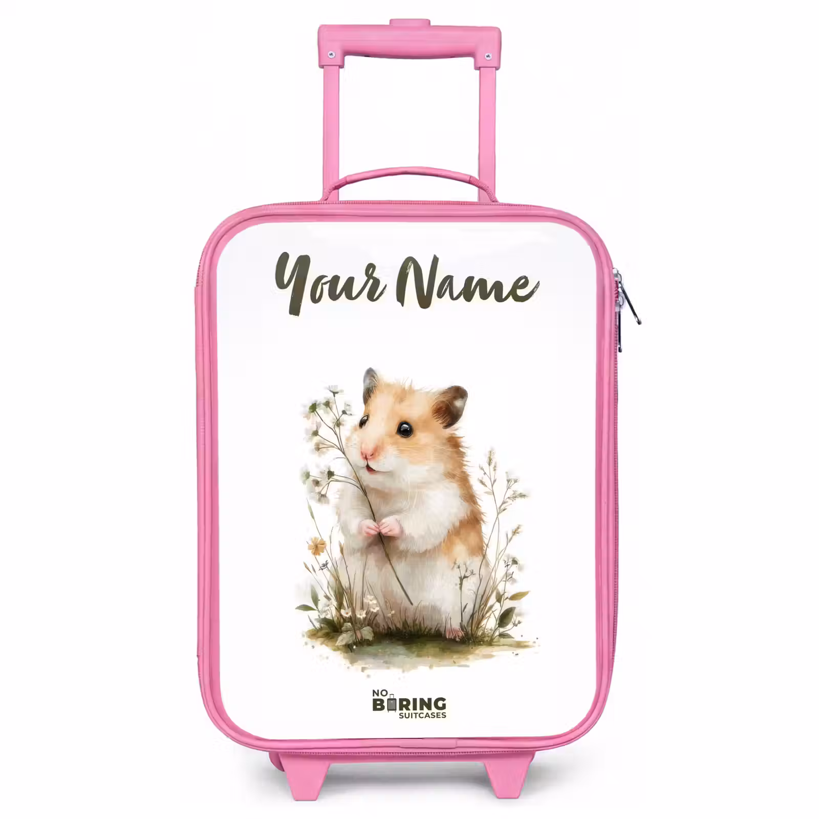 Children's suitcase with name - Pink - Animal - Nature - Hamster — 1