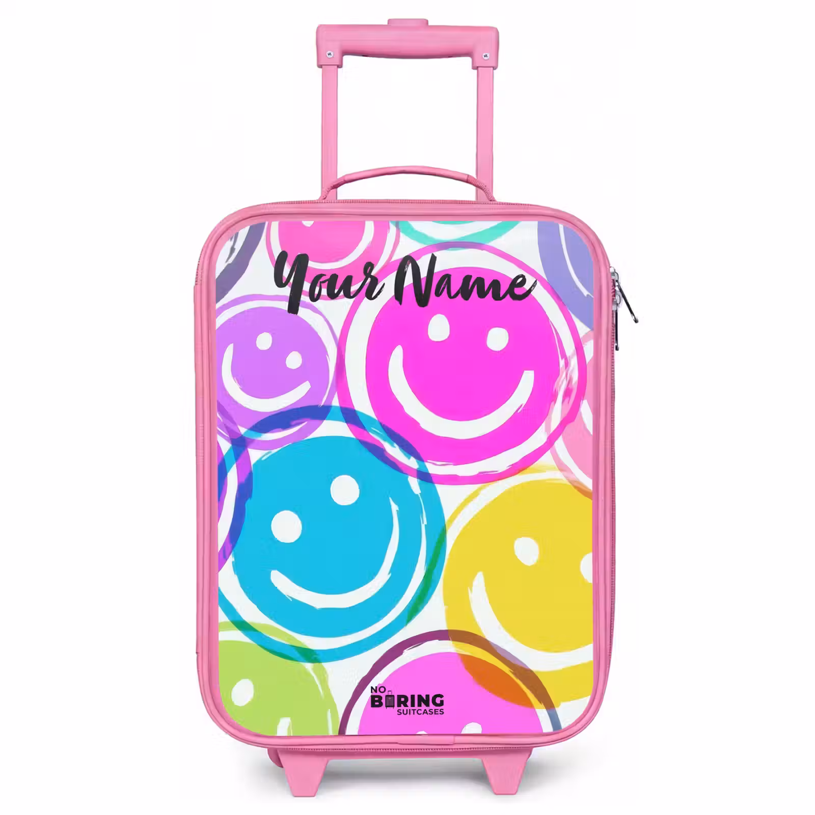 Children's suitcase with name - Pink - Colorful explosion of smiles — 1