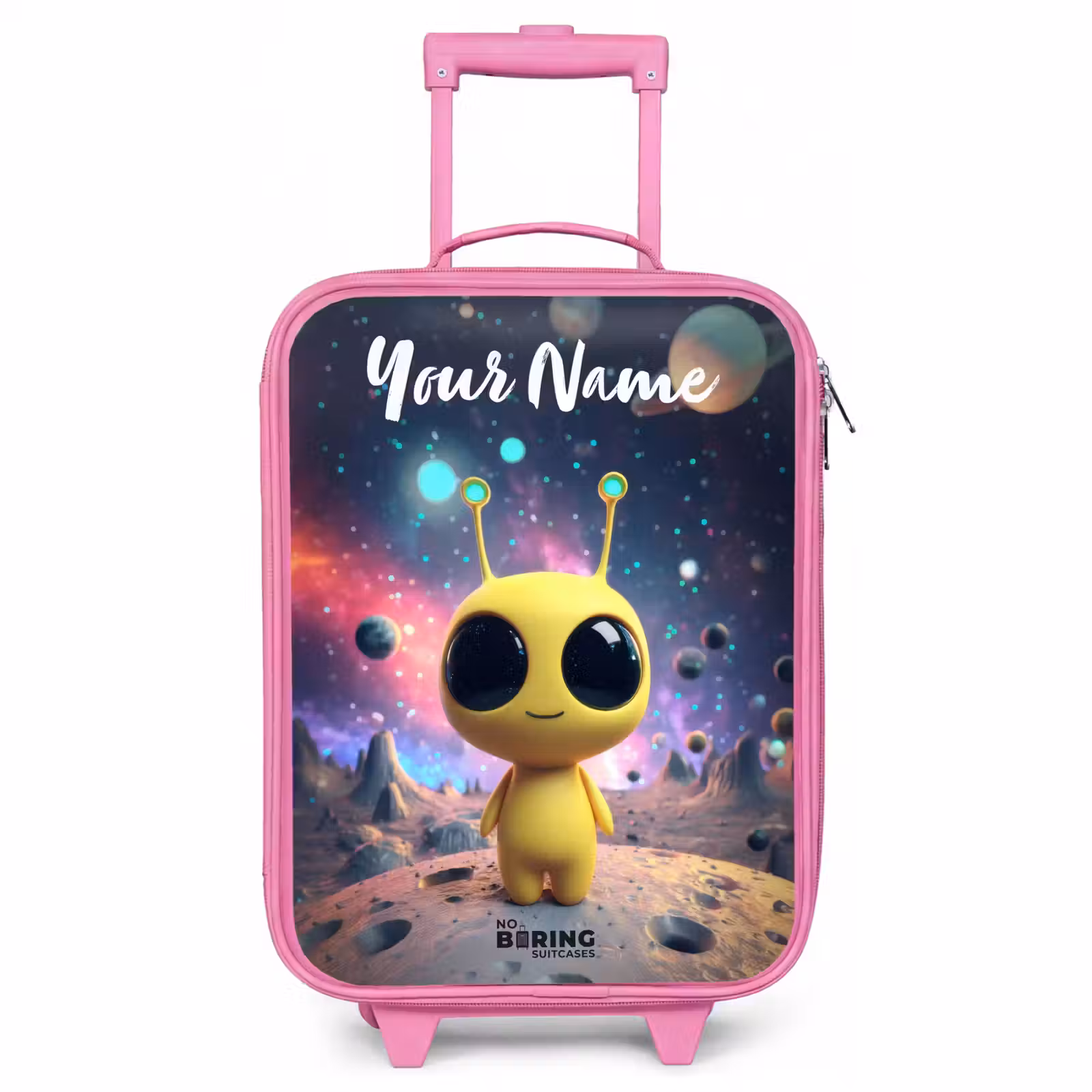 Children's suitcase with name - Pink - Merry alien creature — 1