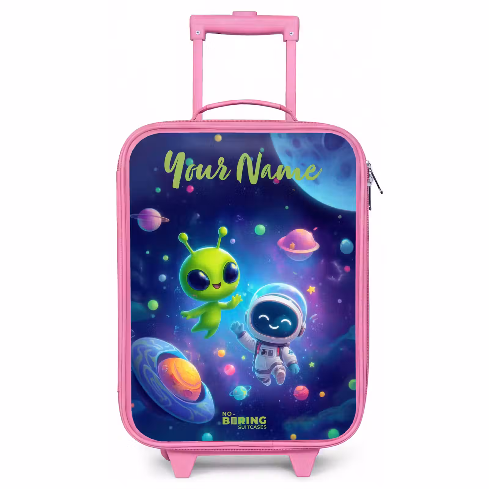Children's suitcase with name - Pink - Merry Meeting in Space — 1