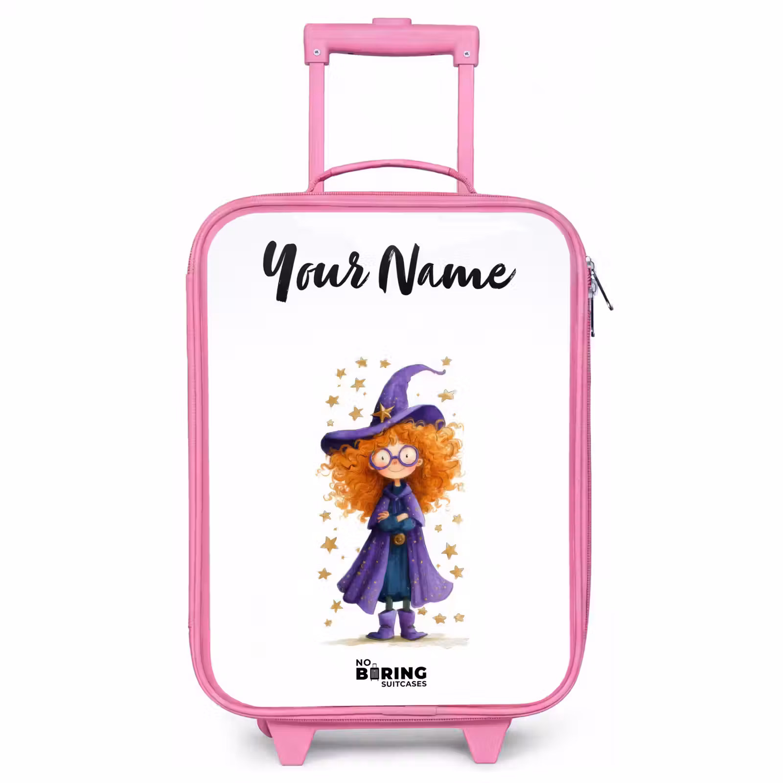 Children's suitcase with name - Pink - Star magic with curls — 1
