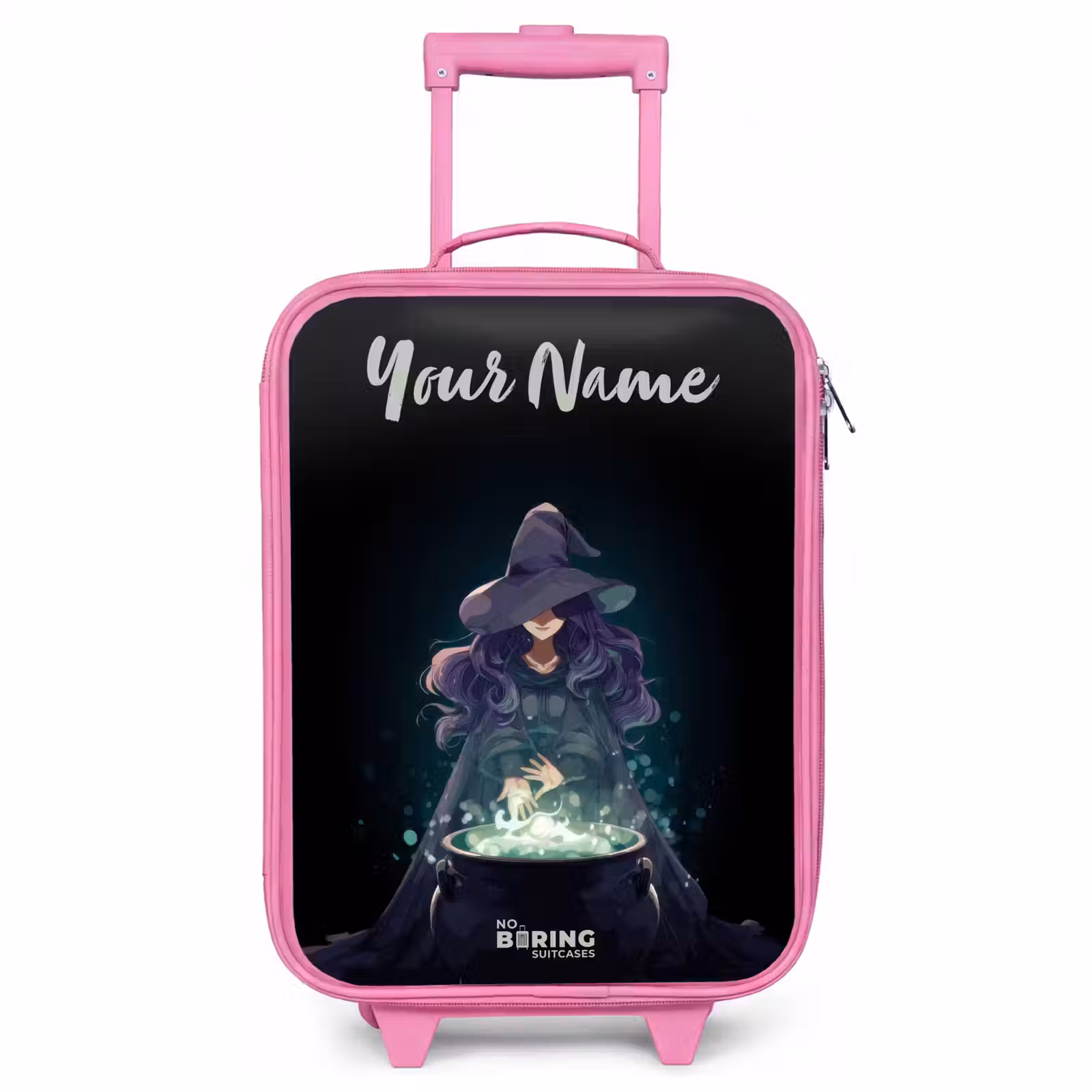 Children's suitcase with name - Pink - Witch - Cauldron - Magic — 1