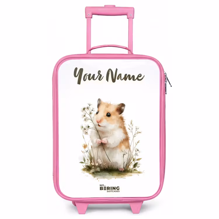 Children's suitcase with name - Pink - Animal - Nature - Hamster — 1
