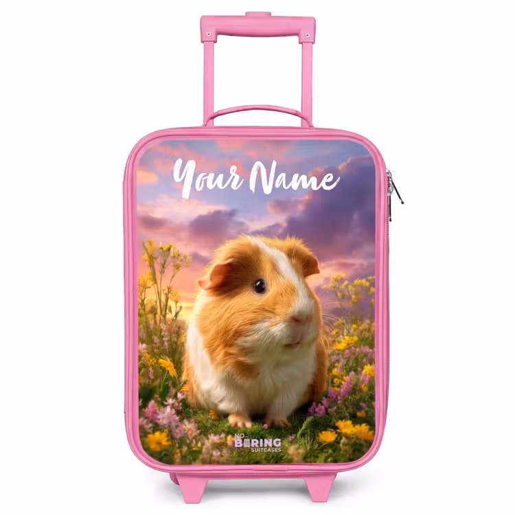 Children's suitcase with name - Pink - Guinea pig - Nature - Animal — 1