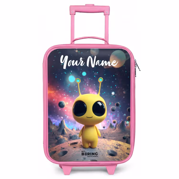 Children's suitcase with name - Pink - Merry alien creature — 1