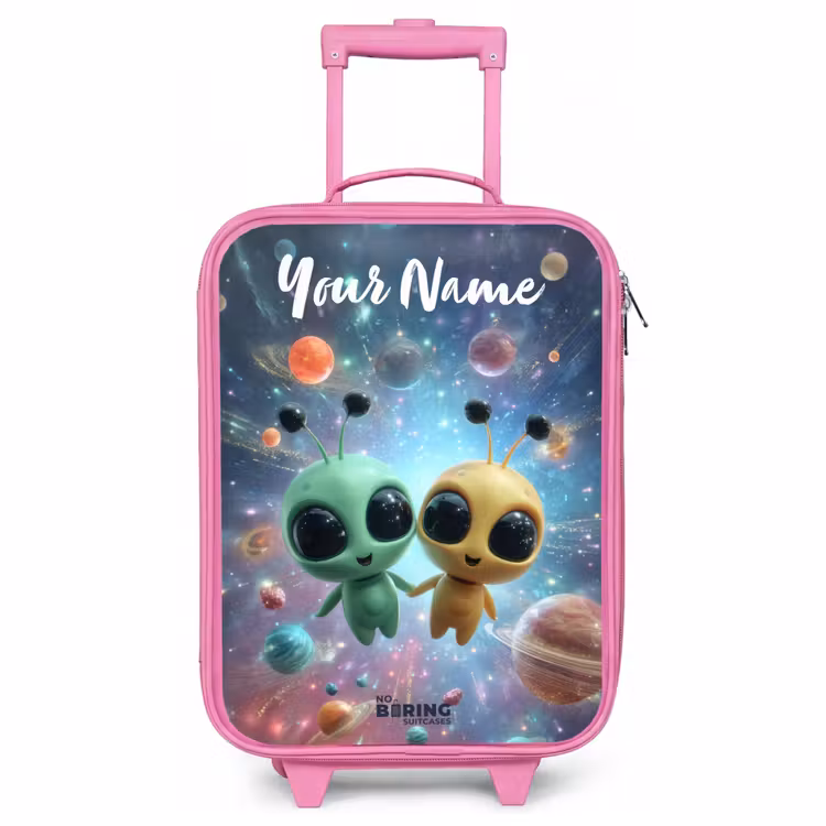Children's suitcase with name - Pink - Merry alien friends — 1