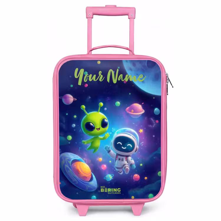 Children's suitcase with name - Pink - Merry Meeting in Space — 1