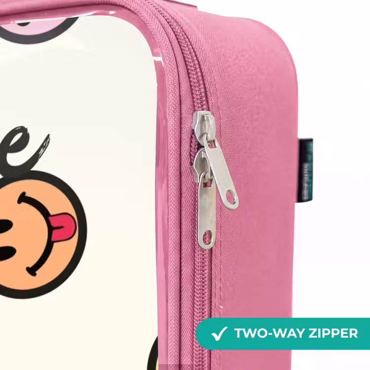 Children's suitcase with name - Pink - Playful smiley mix — 4
