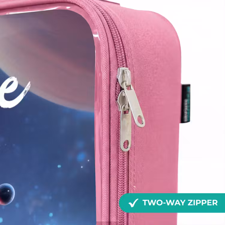 Children's suitcase with name - Pink - Red Space Being in Cosmic Dance — 4