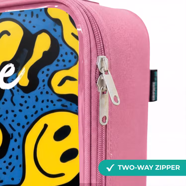 Children's suitcase with name - Pink - Smiley - Yellow - Blue — 4