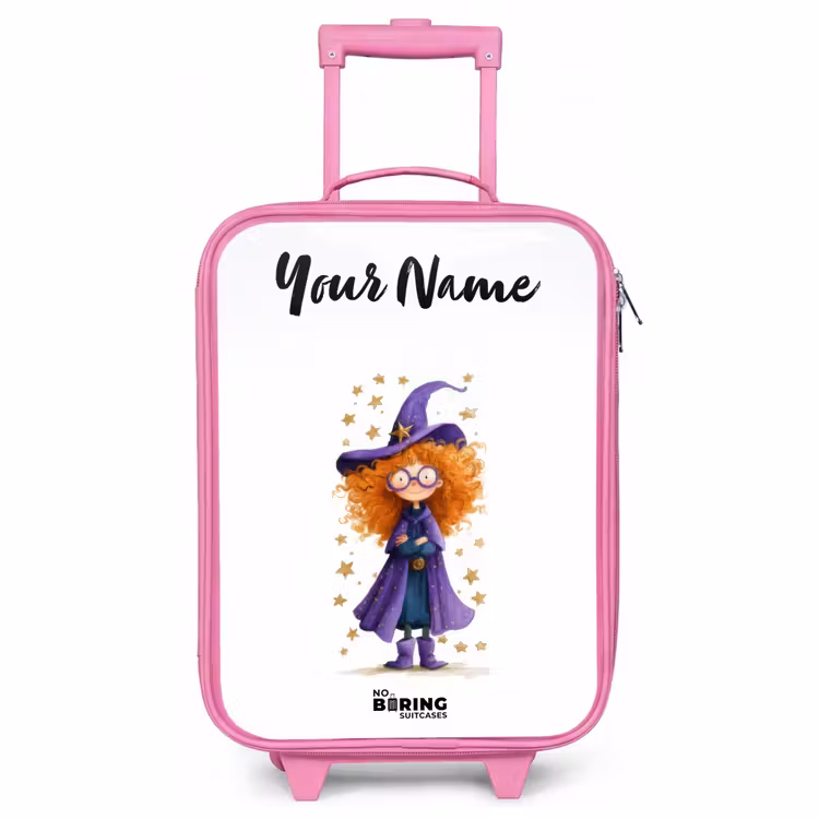 Children's suitcase with name - Pink - Star magic with curls — 1