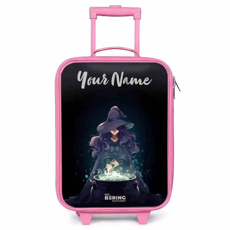 Children's suitcase with name - Pink - Witch - Cauldron - Magic — 1