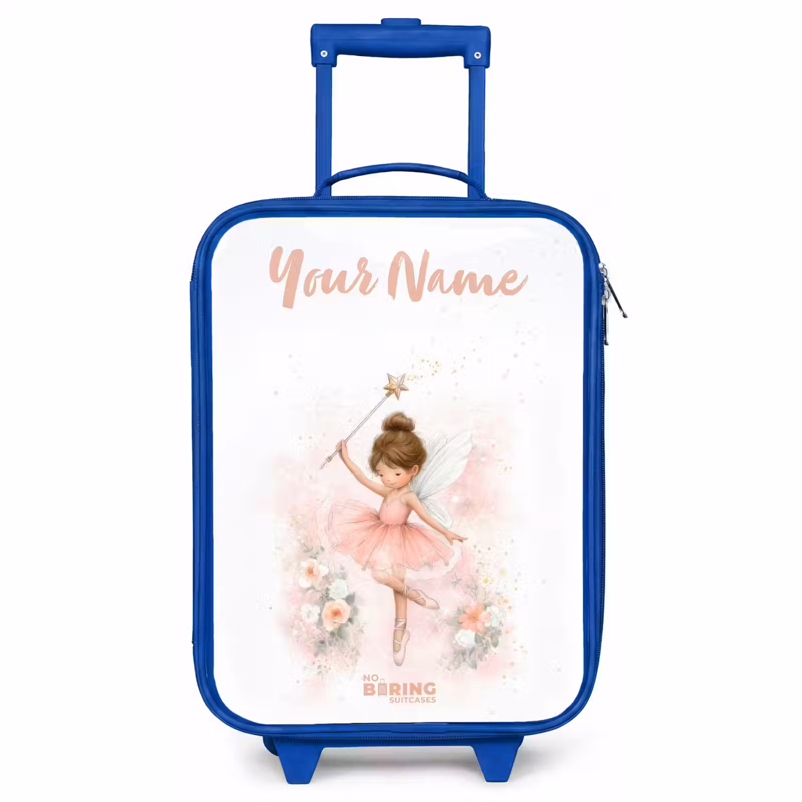 Children's suitcase with name - Blue - Ballerina fairy in pink — 1