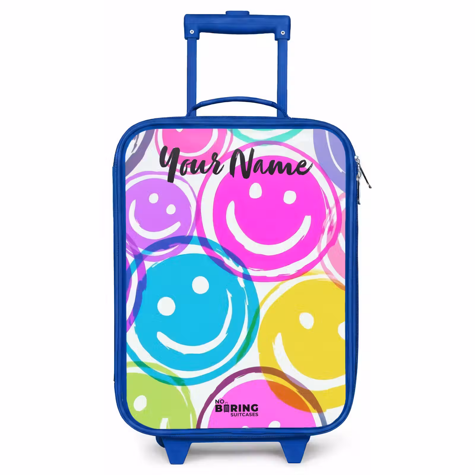 Children's suitcase with name - Blue - Colorful explosion of smiles — 1