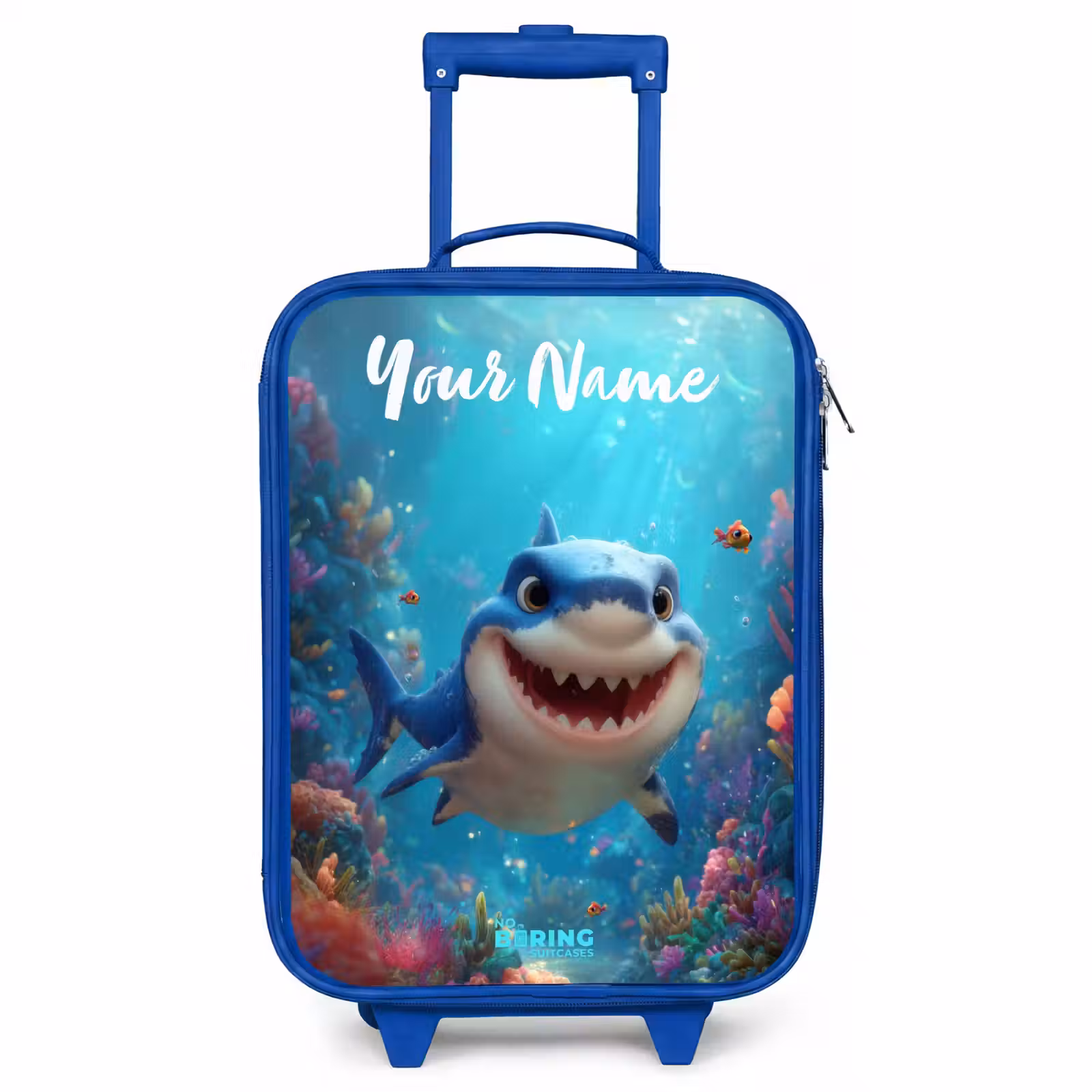 Children's suitcase with name - Blue - Reef - Coral - Shark - Animal — 1